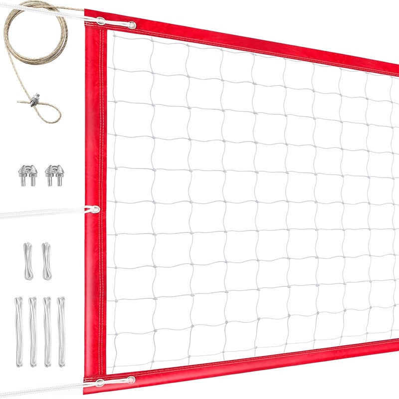 YUXUXU Professional Volleyball Net Outdoor Heavy Duty, All Weather Enhanced, Extended Stainless Steel Cable, Extra Thick Borders, for Backyard Beach Pool Indoor Outdoor- Regulation 32x3FT (Net Only) - Image 1